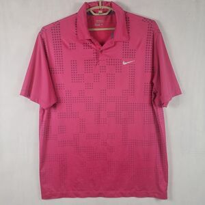 Nike Golf Polo Shirt Mens Large Pink Dri-FIT Tour Performance Stretch Athletic
